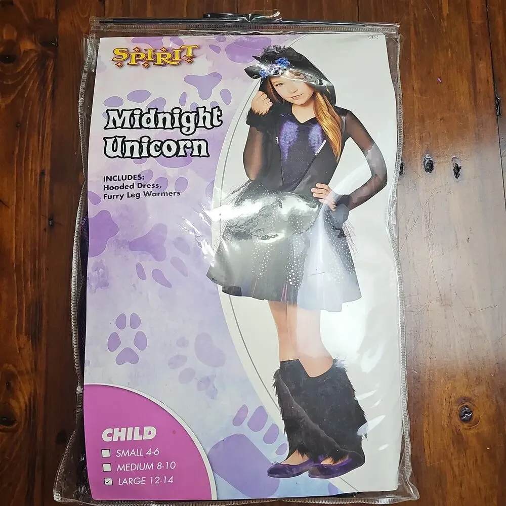 Midnight Unicorn costume‎ NWT kids 12-14